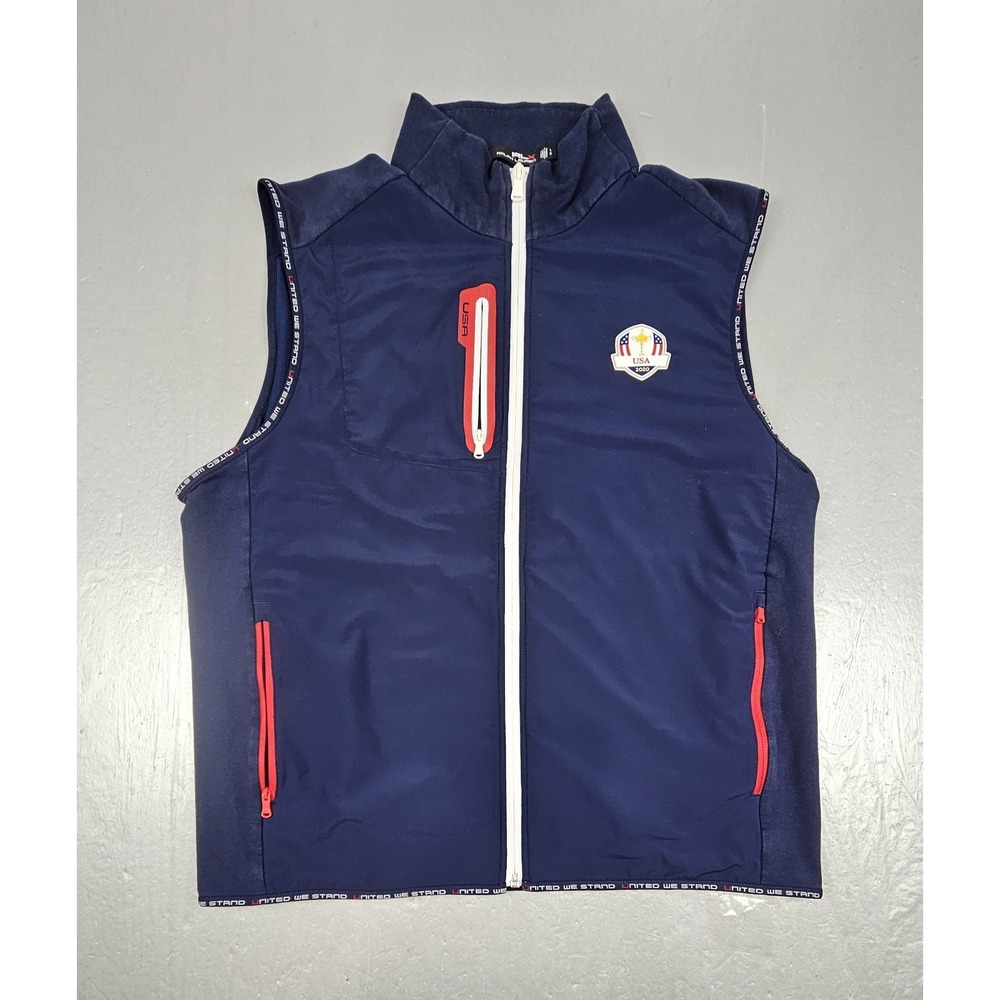 RLX Ralph Lauren USA Ryder Cup Vest Mens Large Blue Golf Full Zip Jacket 2020